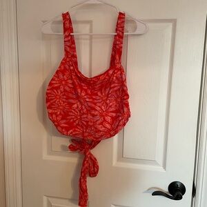 Free People Red Tie-back Fitted Tank Top